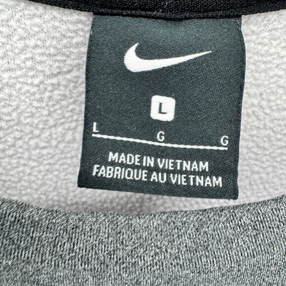 Nike Sweatshirt Womens Large Gray Pink Colorblock Center Swoosh Therma Pullover - Picture 2 of 9